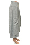 Saga Linen Layered Skirt with Pockets in Silver 4415