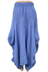 Saga Linen Linen 2 Pocket Maxi Skirt in Periwinkle AU3197
