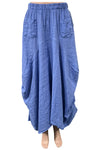 Saga Linen Linen 2 Pocket Maxi Skirt in Periwinkle AU3197

