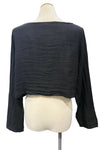 Saga Linen Long Sleeve Crop Jacket in Black GN31170
