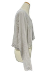 Saga Linen Long Sleeve Crop Jacket in Sand GN31170