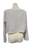 Saga Linen Long Sleeve Crop Jacket in Sand GN31170