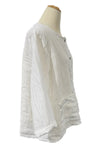 Saga Linen Long Sleeve Two Pocket Button Top in White AU5420