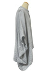 Saga Linen Mandarin Collar Dolman Top in Silver GN31163
