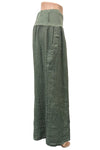 Saga Linen Pants with Slide Pockets in Olive GN7805
