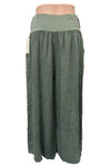 Saga Linen Pants with Slide Pockets in Olive GN7805