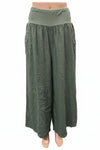 Saga Linen Pants with Slide Pockets in Olive GN7805