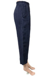 Saga Linen Petite Criss Cross Lines Pants in Navy Style 5328P