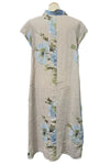 Saga Linen Priest Collar Floral Dress in Sand 30383