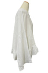 Saga Linen Ruffle Hem Crop Top in White Style GN31172