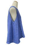 Saga Linen Sleeveless Back Button Top in Periwinkle Style 5299B