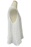 Saga Linen Sleeveless Back Button Top in White Style 5299B