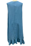 Saga Linen Sleeveless Ruffle Hem Hi-Lo Dress in Denim Style GN31176