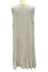 Saga Linen Sleeveless Ruffle Hem Hi-Lo Dress in Sand Style GN31176