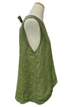 Saga Linen Sleeveless Tie Back Top in Kiwi GN30780