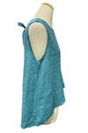 Saga Linen Sleeveless Tie Back Top in Seablue GN30780