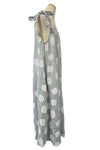Saga Linen Tie Shoulder Polka Dot Jumpsuit in Silver 3252P