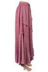 Saga Linen Weave Accent Skirt in Berry 31327