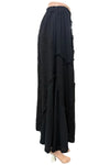 Saga Linen Weave Accent Skirt in Black 31327