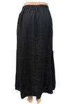 Saga Linen Weave Accent Skirt in Black 31327