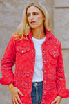 Shannon Passero Bandana Quilted Shacket in Red