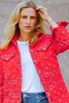 Shannon Passero Bandana Quilted Shacket in Red