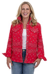 Shannon Passero Bandana Quilted Shacket in Red