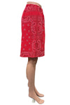 Shannon Passero Cotton Gauze Bandana Bermuda Shorts in Red