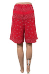 Shannon Passero Cotton Gauze Bandana Bermuda Shorts in Red