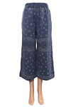 Shannon Passero Cotton Gauze Bandana Crop Pants in Navy
