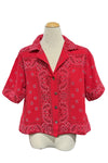 Shannon Passero Cotton Gauze Bandana Print Marisol Shirt in Red
