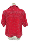 Shannon Passero Cotton Gauze Bandana Print Marisol Shirt in Red