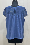Siganka Lynette Blouse with Vine Lace in Blueberry
