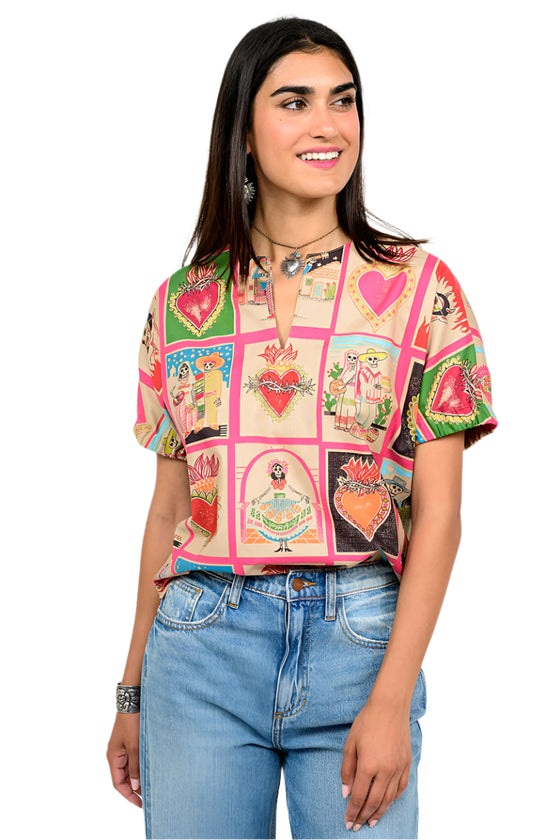 Sister Mary By Ivy Jane El Corazon Top in Multi