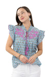 Sister Mary By Ivy Jane Ivanna Top in Blue