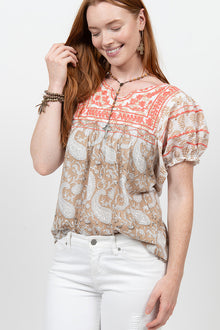  Sister Mary By Ivy Jane Patsy Top in Tan Block