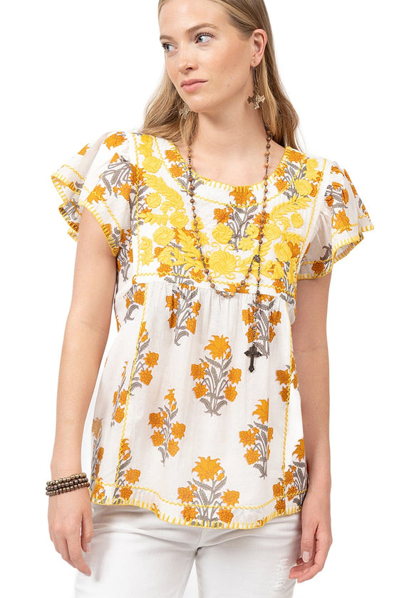 Sister Mary By Ivy Jane Roni Top in Yellow Block Style RONI