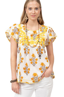  Sister Mary By Ivy Jane Roni Top in Yellow Block Style RONI