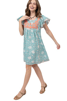  Sister Mary By Ivy Jane Veronica Dress in Aqua Block Style VERONICA