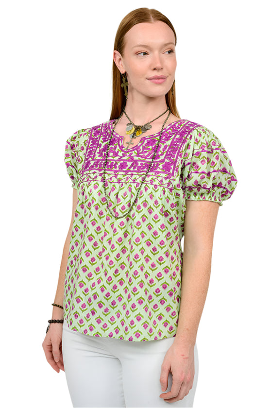 Sister Mary By Ivy Patsy Top in Lime Floral