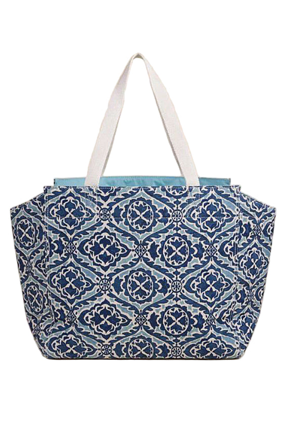 Spartina Shop Tote in Serpentine Medallion Ikat Cream