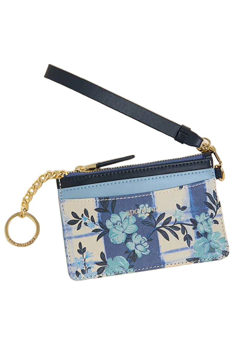  Spartina Slimcard Coinpurse in Serpentine Floral Pane Blue