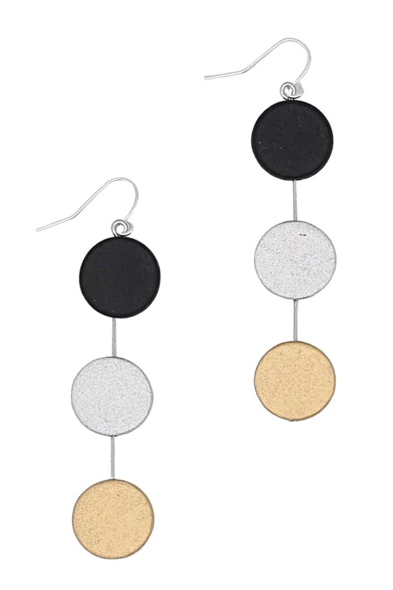 Sylca Designs Ashlyn Dangle Earring in Black and Gold