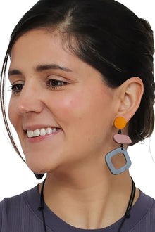  Sylca Designs Contemporary Multi Color Lara Statement Earrings