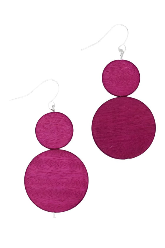 Sylca Designs Double Bead Sarah Earrings in Fuchsia