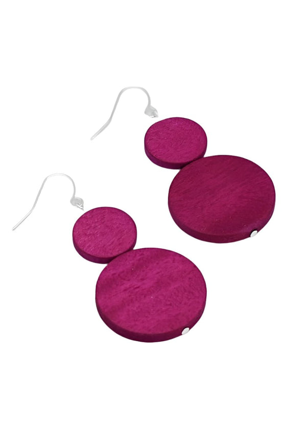 Sylca Designs Double Bead Sarah Earrings in Fuchsia