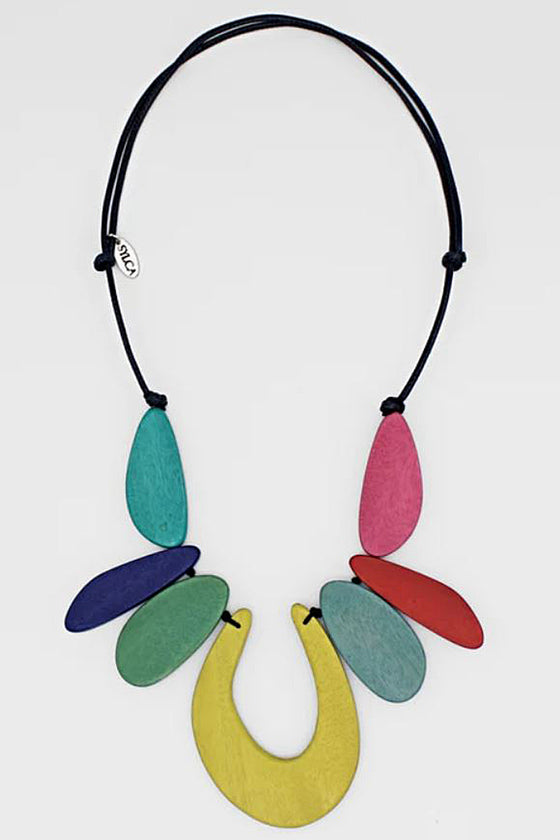 Sylca Designs Emery Open Curve Multi Color Necklace