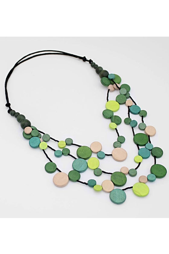 Sylca Designs Green Muli Strand Millie Necklace