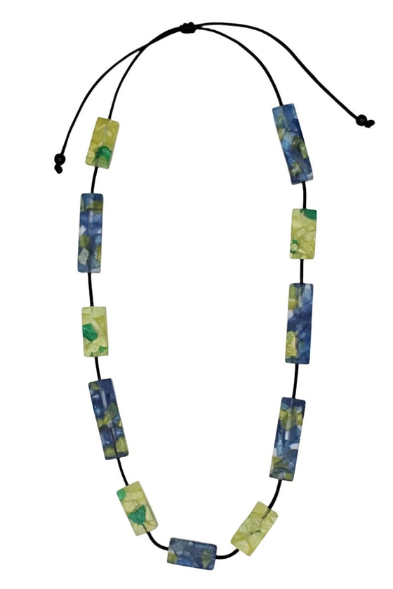 Sylca Designs Green Vega Rectangular Necklace