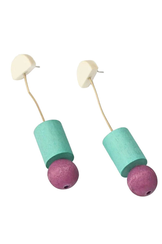 Sylca Designs Multi Color Barri Earrings in Aqua